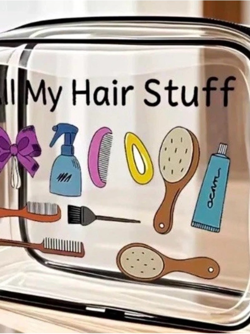 Clear Kids Hair Storage Bag - My Hair Stuff (Multicolor)